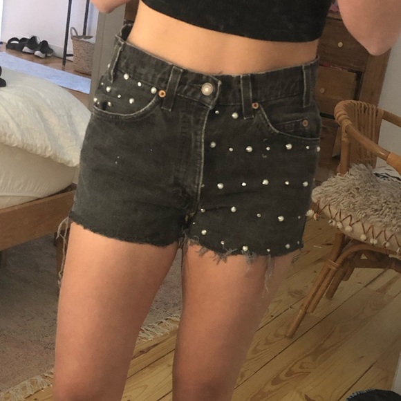 Levi’s Shorts with Rhinestone/Paint Detail - Picture 3 of 3